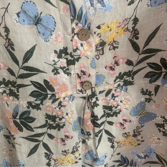 Laura Bianchi Italy Floral 100% Linen Tunic Top - Picture 4 of 11